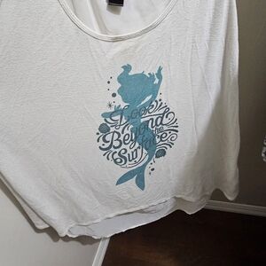 Disney White Tank Top with Ariel Mermaid Graphic